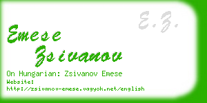 emese zsivanov business card